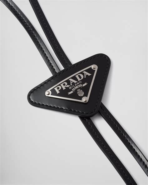 Prada Brushed Leather Bolo Tie .